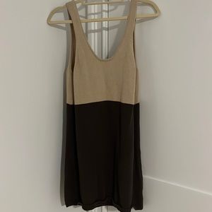 Tobi tan and brown sweater dress - tank top